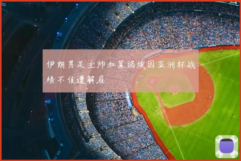 伊朗男足主帅加莱诺埃因亚洲杯战绩不佳遭解雇